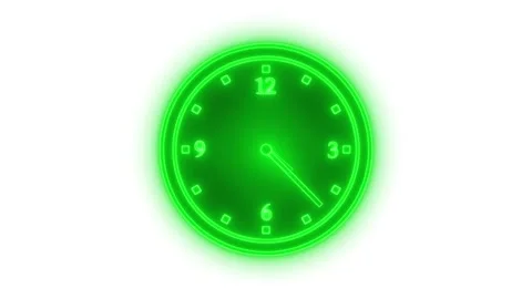 Vibrant Neon Clock Animation with Timer Countdown Stock Footage 308046364