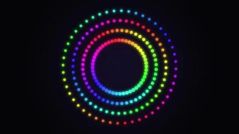 Vibrant neon concentric circles motion background, colorful pulsing led lig.. Stock Footage 346241777