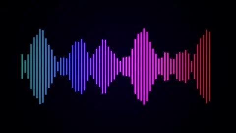 Vibrant Neon Equalizer Bars Drifting Horizontally on Black Background Stock Footage 348252451