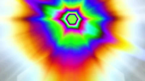 Vibrant Neon Explosion of Colorful Light with Radiating Pattern 库存影片 345434077