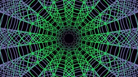 Vibrant neon fractal geometry loop abstract technological background pattern Stock Footage 340378499