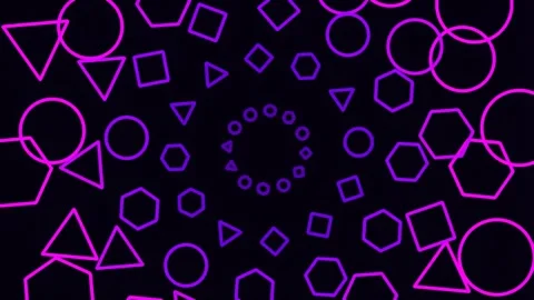 Vibrant neon geometric glow abstract futuristic tech background loop Stock Footage 342158863