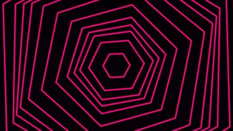 Vibrant neon geometric honeycomb pattern on black background for futuristic.. Stock Footage 340380479