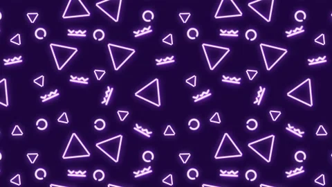 Vibrant Neon Geometric Patterns on Dark Background with Purple Glow Video stock 341926040