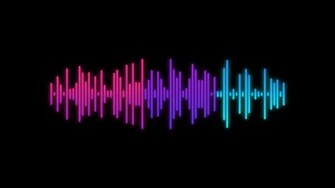 Vibrant Neon Gradient Audio Sound Wave Visualization Video stock 337356871
