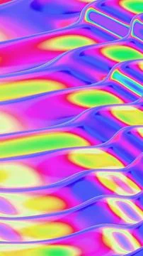 Vibrant Neon Gradient Waves with Fluid Patterns Stock Illustration