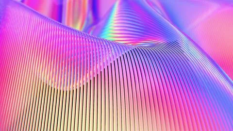 Vibrant Neon Gradient Waves with Fluid Patterns Stock Illustration