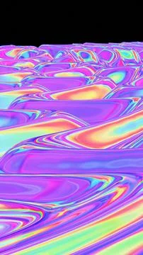 Vibrant Neon Gradient Waves with Fluid Patterns Illustrazione stock