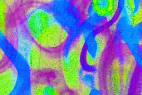 Vibrant Neon Graffiti Pattern in Blue, Green, Purple for 80s, Y2K Street Art 스톡 일러스트