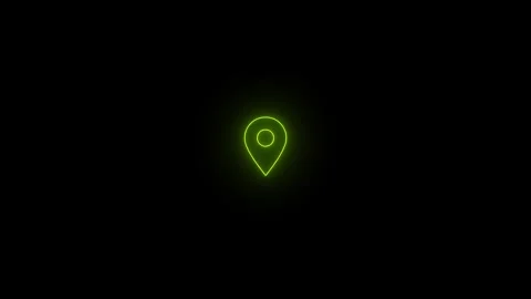 Vibrant neon green location pin animation with glowing stroke and map marke.. Stock-Footage 337653147