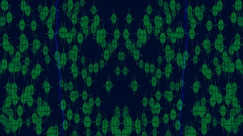Vibrant neon green tropical pattern background seamless digital art loop Stock Footage 336770725