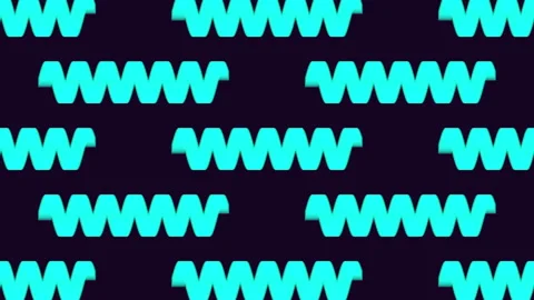 Vibrant neon green waves on black energetic repeating pattern with zigzag lines Stock Footage 258917204