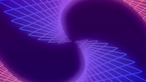 Vibrant neon grid pattern on purple background Stock Footage 327392788