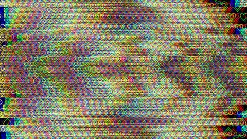 Vibrant neon heart pattern 4K UHD looping motion background Stock Footage 331737204