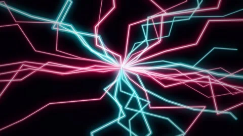 Vibrant Neon Light Burst Trails: Abstract Futuristic Energy Effect Animation Stock Footage 337655279