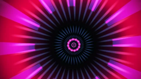 Vibrant Neon Light Circle Patterns. Stock Footage 340042235