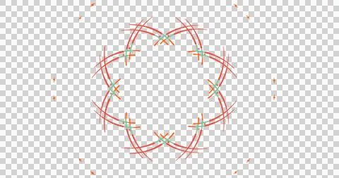 Vibrant neon light trails forming circular dynamic pattern イラスト素材