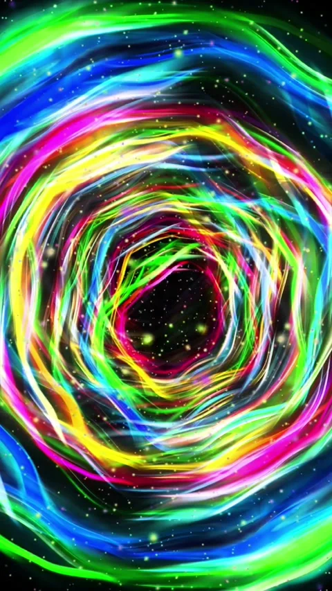 Vibrant neon light tunnel looping motion background 스톡 동영상 344121989