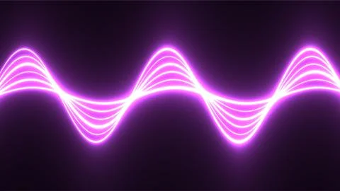 Vibrant Neon Light Waves in Abstract Design. Stock Illustration