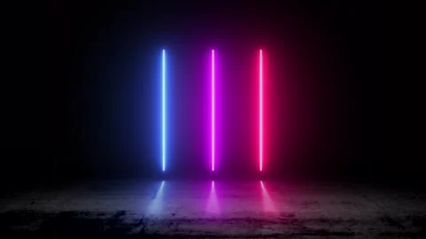 Vibrant Neon Lights: A Striking Display of Blue, Pink, and Purple Colors in.. Stock Footage 341781364