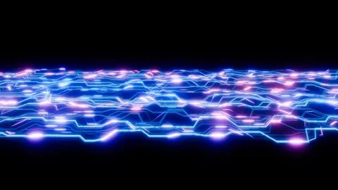 Vibrant neon lines creating dynamic wave patterns Stock Illustration