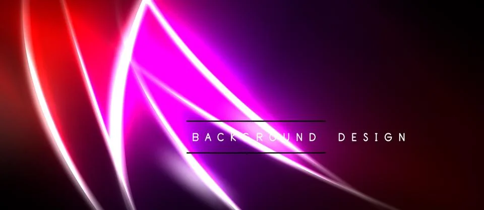 Vibrant neon lines intersect over dark background. Gradient colors create イラスト素材