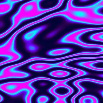 Vibrant Neon Liquid Abstract Background with Psychedelic Pink and Cyan Wavy Stock Illustration