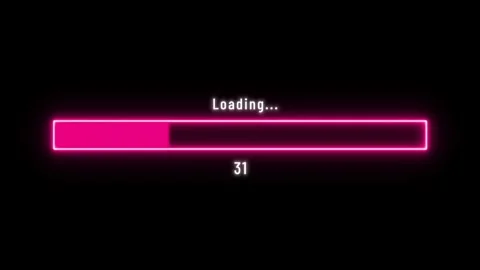 Vibrant Neon Loading bar downloading bar loading screen pixelated progress anima Stock-Footage 254879129