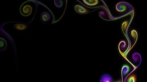Vibrant Neon Magic Light Trail Curly Spiral Smoke Abstract Motion Background 스톡 동영상 346224925