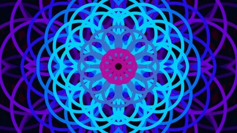 Vibrant Neon Mandala Pattern Abstract Background Animation. Stock Footage 341531177