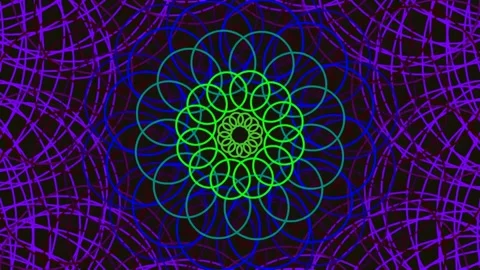 Vibrant neon mandala pattern background loop for abstract design Stock Footage 341057183