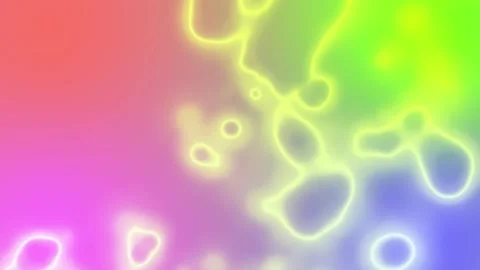 Vibrant neon outlines float across a rainbow gradient Stock Footage 330738850