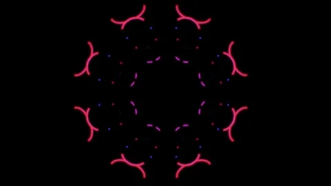 Vibrant neon patterns rotate in mesmerizing display for creative VJ loops Stock Footage 293913645