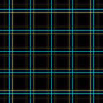 Vibrant Neon Plaid Grid Pattern on Black Background  Design Stock Illustration