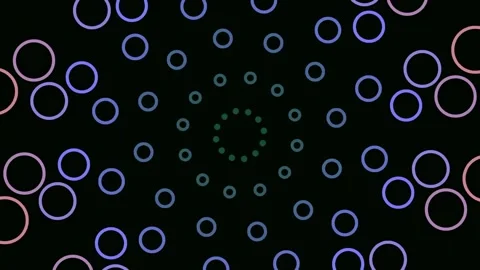 Vibrant neon psychedelic circle pattern for abstract tech backgrounds and m.. Stock Footage 341055323