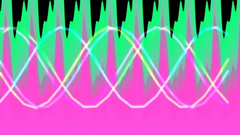 Vibrant Neon Rainbow Abstract Waves Background Technology Motion Graphic Line Stock Footage 339792668