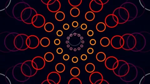 Vibrant Neon Rainbow Circular Bokeh Background Animation Abstract Design Stock Footage 342094433