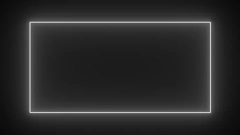 Vibrant neon rectangle frame in seamless color changing loop on dark background Stock Footage 337471488