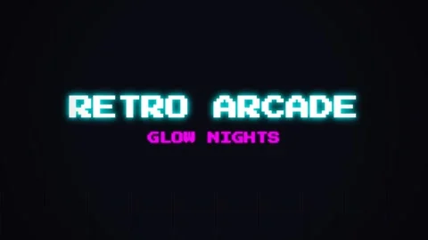 Vibrant neon retro arcade glow title sequence background graphics Stock Footage 336805644