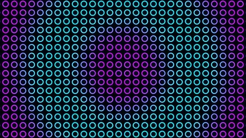 Vibrant Neon Rings Grid Forming an Abstract Pattern of Cyan and Magenta Gra.. Stock Footage 334244939