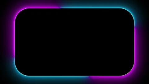 Vibrant Neon Rounded Rectangle Border Overlay in Pink and Cyan 库存影片 318657711