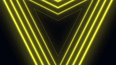Vibrant neon sign with angular yellow lights on black background Stock-Footage 300783361