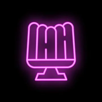 Vibrant neon sign depicting a computer monitor on black background Stock Illustration