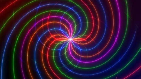 Vibrant Neon Spiral Pattern Stock Illustration