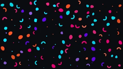 Vibrant neon terrazzo pattern glowing on a black background. 4K Stock-Footage 343244586