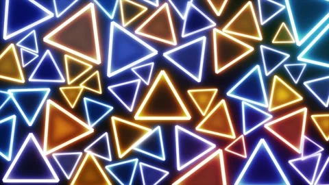 Vibrant Neon Triangle Shapes Abstract Background With Glowing Pattern Stock Footage 322911798