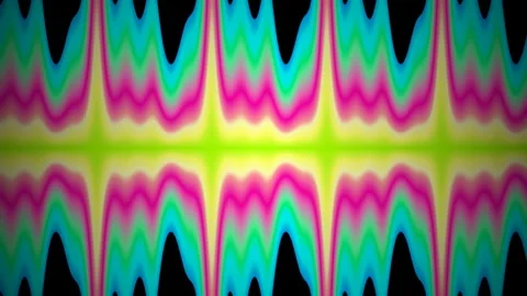 Vibrant Neon Wave Pattern Abstract Background - Psychedelic Digital Art Stock Footage 332499816