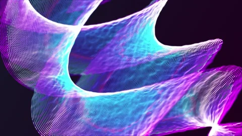 Vibrant Neon Waves  Abstract 3D Digital Flow Background Stock Footage 320241869