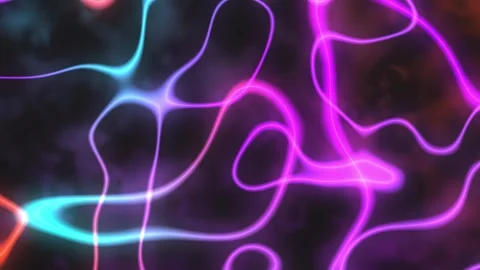 Vibrant Neon Waves Background: Abstract Plasma Energy Flow, Colorful Light .. Stock Footage 333465171