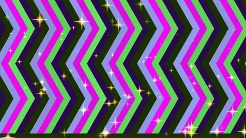Vibrant Neon Zigzag Pattern with Sparkling Lights. Stock Footage 329485296